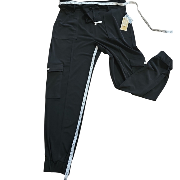 NWT Michael Kors NWT Black Cargo Pants High Waist Relaxed Jogger L - Picture 5 of 12